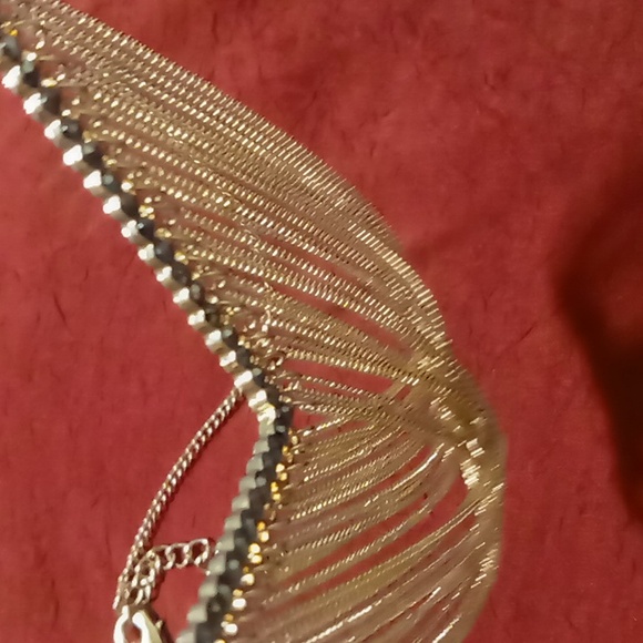 Bib collar necklace multi layer necklace 18 in long nwot . - Picture 3 of 7